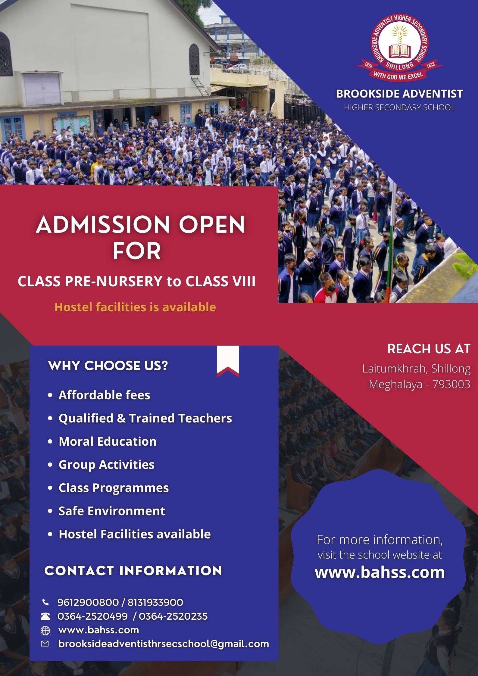 Admissions at Brookside Adventist Higher Secondary School